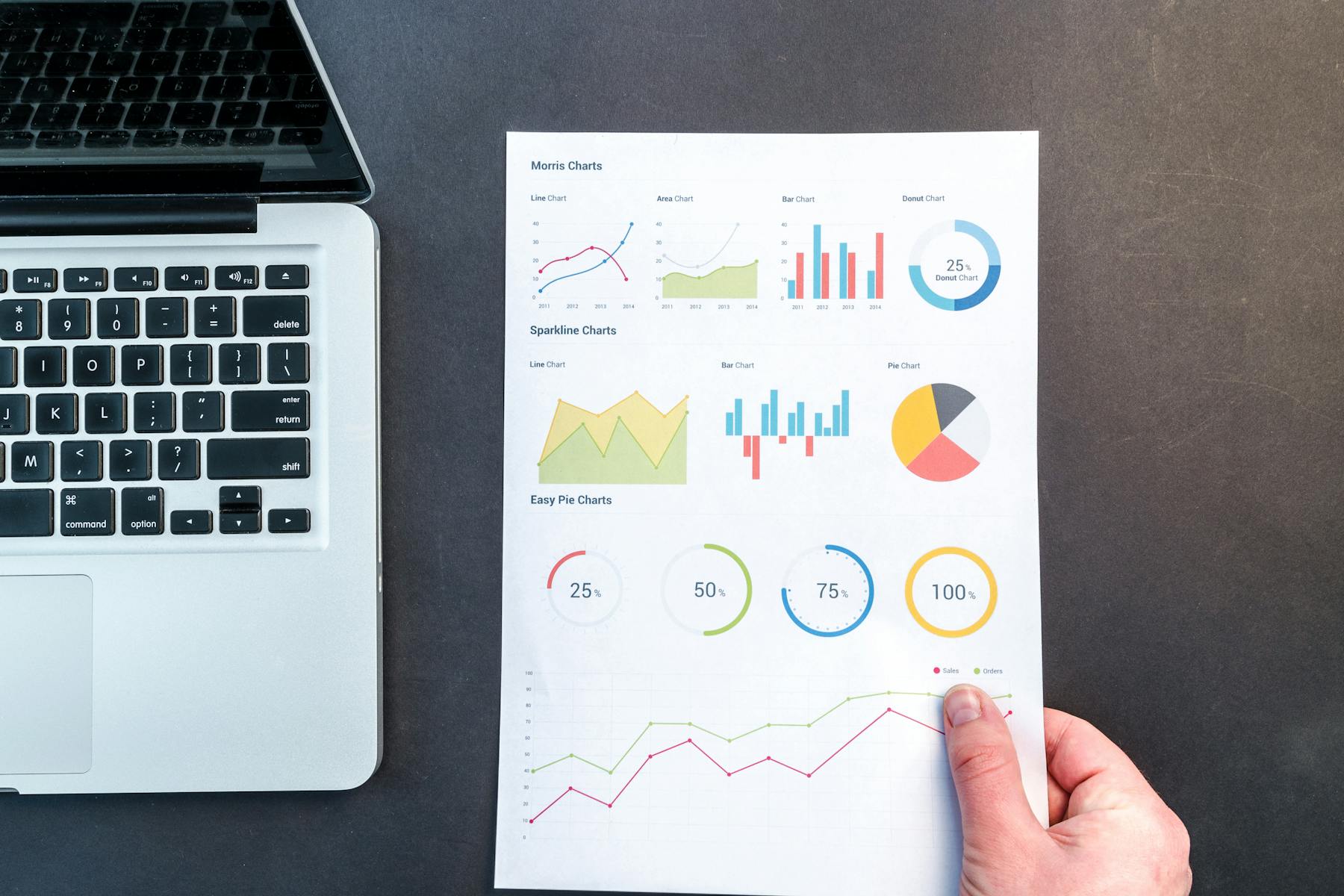 Business owner reviewing marketing analytics dashboard with bar charts and data visualizations on laptop screen. Image by Goumbik (https://www.pexels.com/@goumbik)